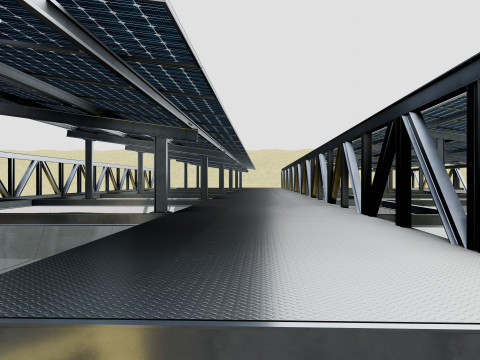 200 kW Solar Canal 3Dモデル