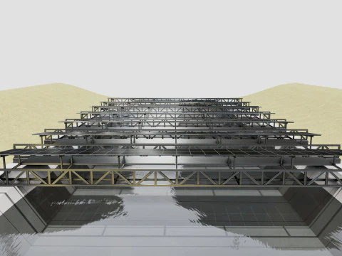 200 kW Solar Canal 3D Model