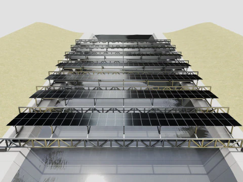 200 kW Solar Canal 3D Model