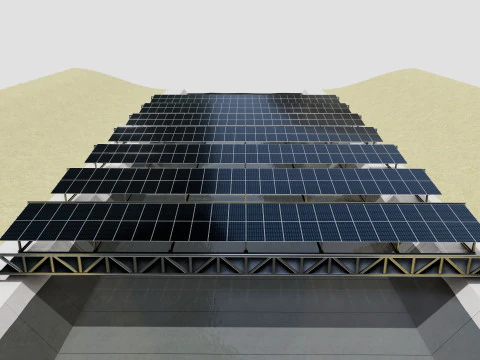 200 kW Solar Canal 3D Model
