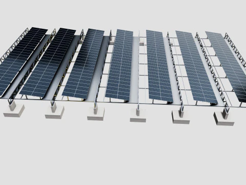 200 kW Solar Canal 3D Model