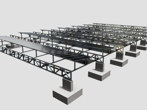 200 kW Solar Canal 3D Model