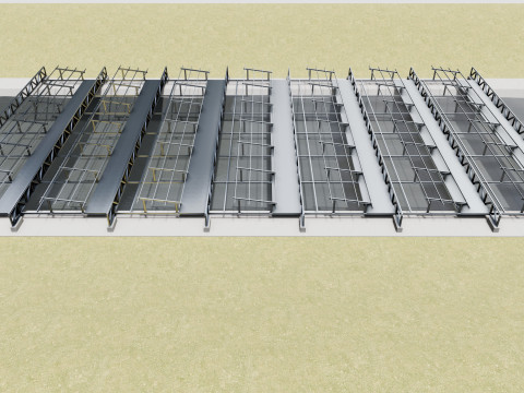 200 kW Solar Canal 3Dモデル