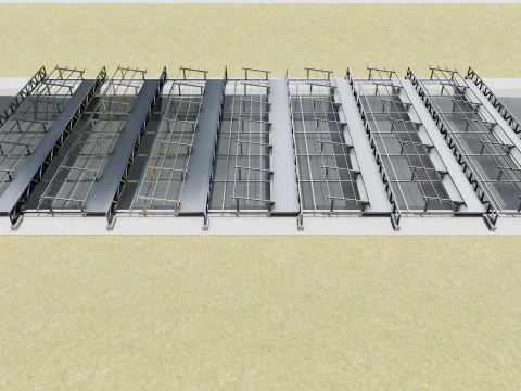 200 kW Solar Canal 3D Model