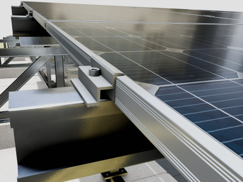 200 kW Solar Canal 3Dモデル