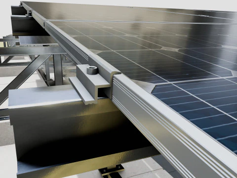 200 kW Solar Canal 3D Model