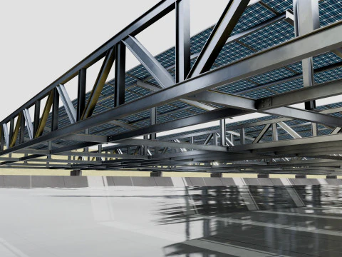200 kW Solar Canal 3D Model