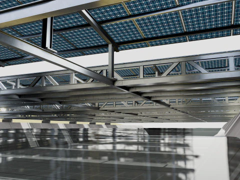 200 kW Solar Canal 3D Model