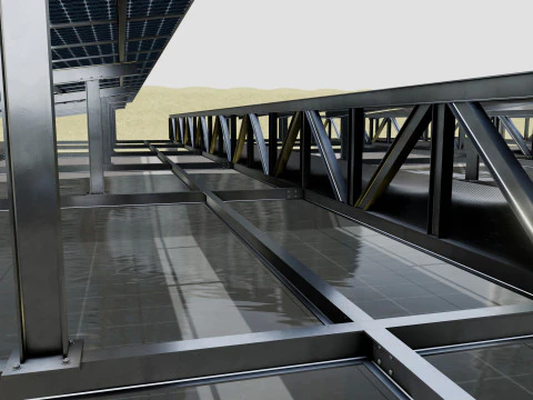 200 kW Solar Canal 3D Model