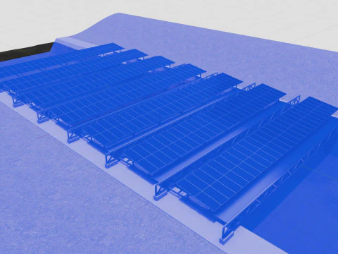 200 kW Solar Canal 3D Model