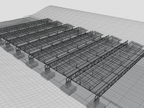 200 kW Solar Canal 3Dモデル