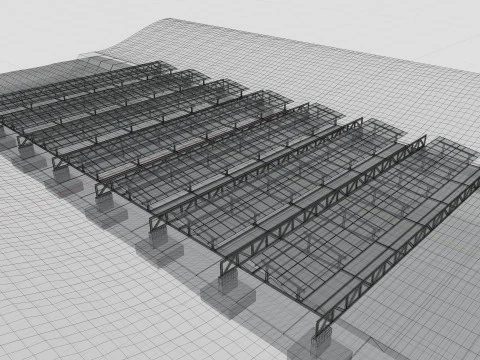 200 kW Solar Canal 3D Model