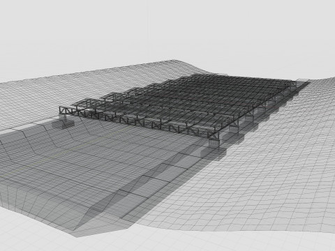200 kW Solar Canal 3Dモデル