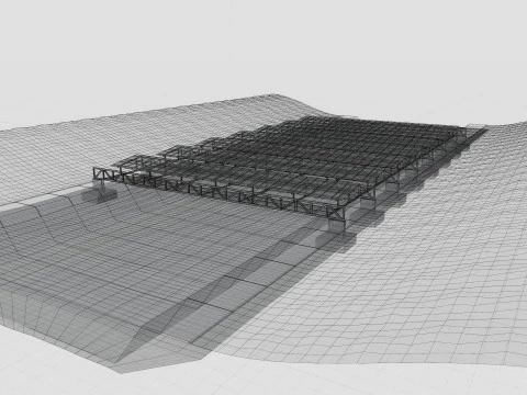 200 kW Solar Canal 3D Model