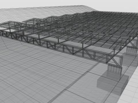 200 kW Solar Canal 3Dモデル
