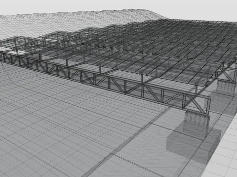200 kW Solar Canal 3D Model