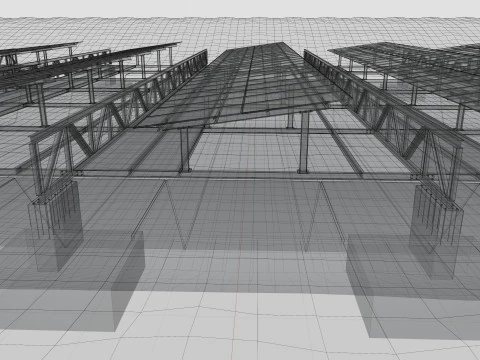 200 kW Solar Canal 3D Model