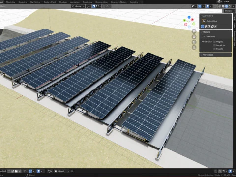 200 kW Solar Canal 3D Model