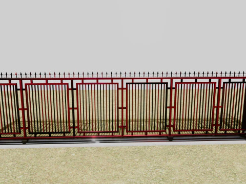 울타리 문 3D 모델