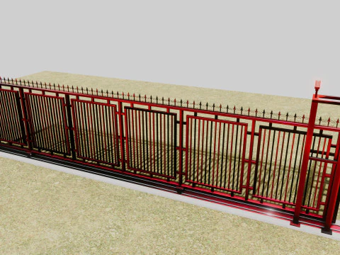 울타리 문 3D 모델