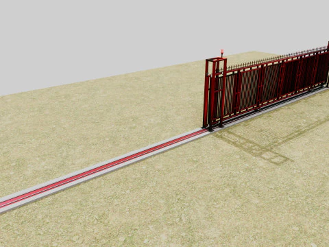 울타리 문 3D 모델