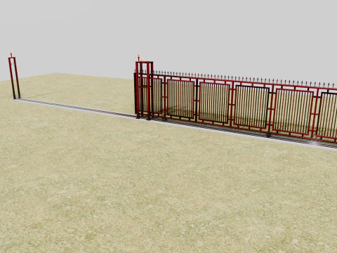 울타리 문 3D 모델