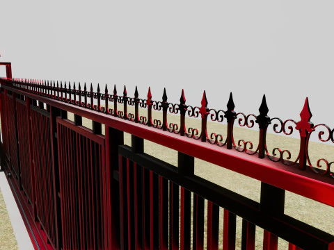 울타리 문 3D 모델