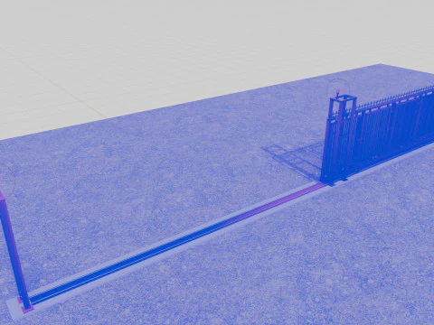 울타리 문 3D 모델
