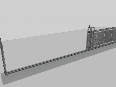 울타리 문 3D 모델