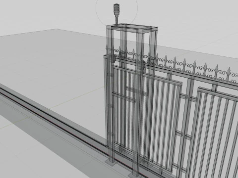울타리 문 3D 모델