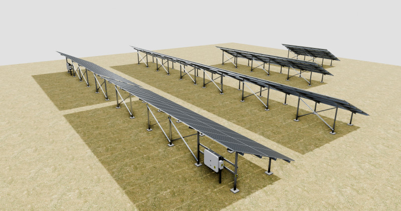 5 in 1 Solar Energy Structures 3D Model .c4d .max .obj .3ds .fbx .stl .blend