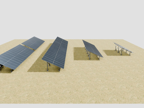 5 in 1 Solar Energy Structures 3D Model