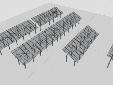 5 in 1 Solar Energy Structures 3D Model