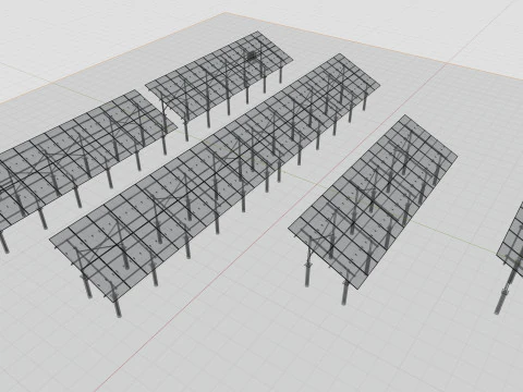 5 in 1 Solar Energy Structures 3D Model