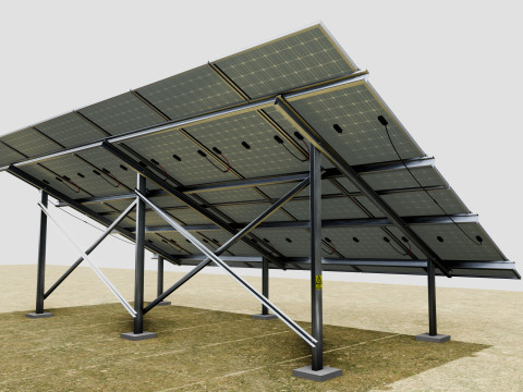 5 in 1 Solar Energy Structures 3D Model