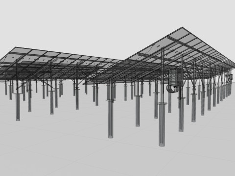 5 in 1 Solar Energy Structures 3D Model
