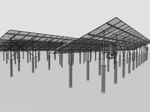 5 in 1 Solar Energy Structures 3D Model