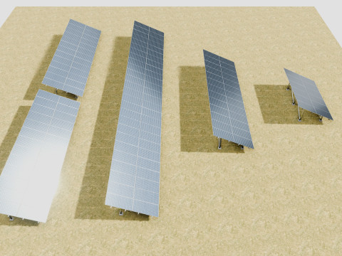 5 in 1 Solar Energy Structures 3D Model