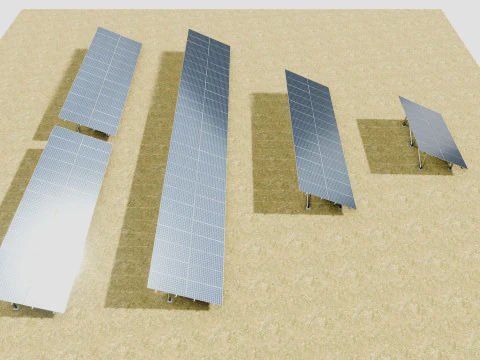 5 in 1 Solar Energy Structures 3D Model