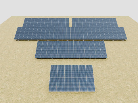 5 in 1 Solar Energy Structures 3D Model