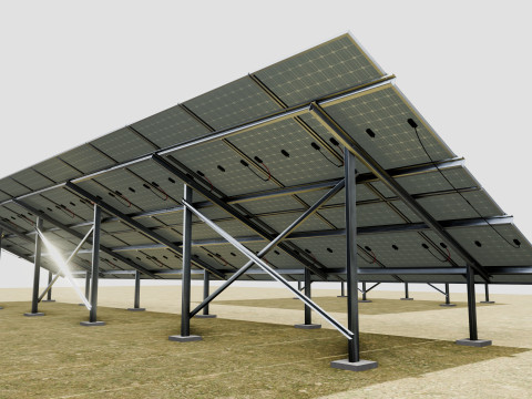 5 in 1 Solar Energy Structures 3D Model