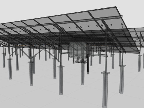 5 in 1 Solar Energy Structures 3D Model
