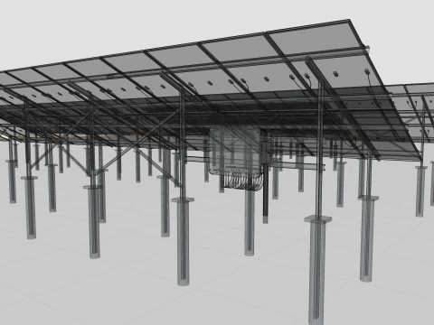 5 in 1 Solar Energy Structures 3D Model