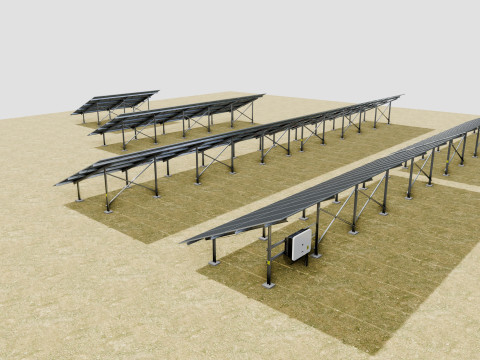 5 in 1 Solar Energy Structures 3D Model