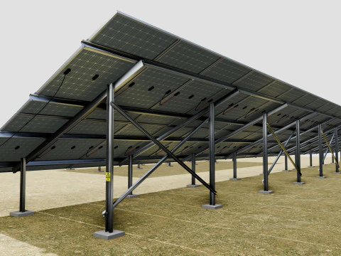 5 in 1 Solar Energy Structures 3D Model