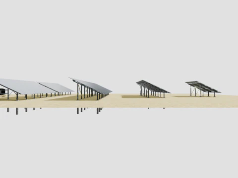 5 in 1 Solar Energy Structures 3D Model