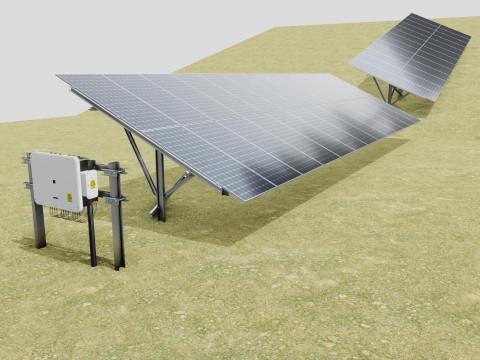 Single Column Solar Construction Type-3 3Dモデル