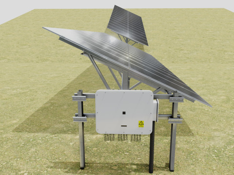 Single Column Solar Construction Type-3 3Dモデル