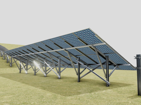 Single Column Solar Construction Type-3 3D Model