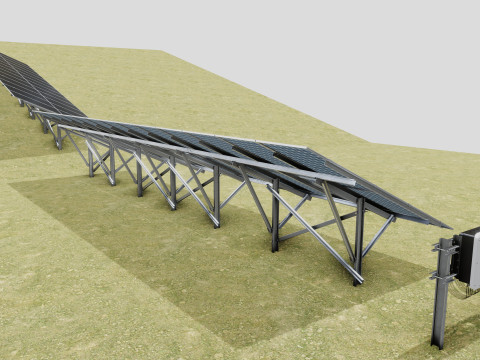 Single Column Solar Construction Type-3 3Dモデル